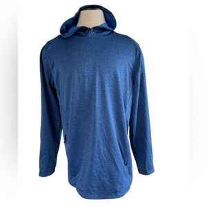 UNDER ARMOUR Blue Heather Cold Gear Pullover Hoodie Pockets Athleisure Size XL